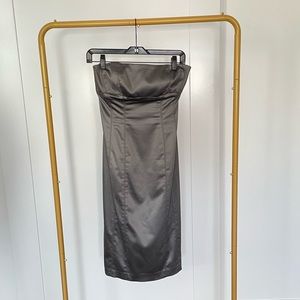 Bebe Grey Strapless Dress